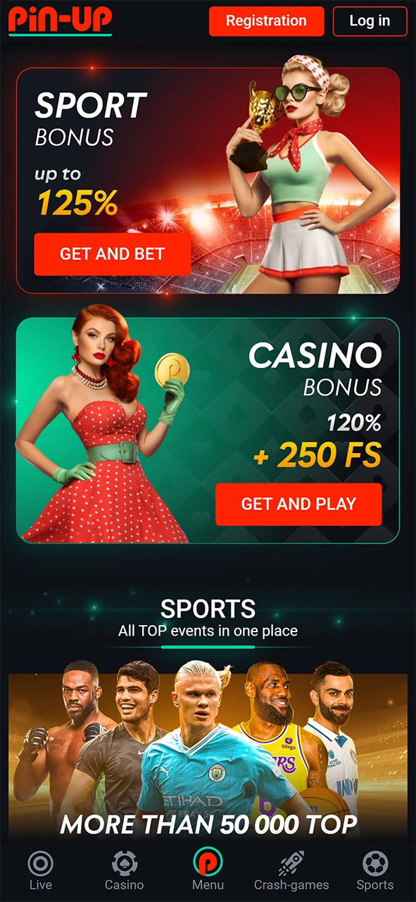 You can access the Pin-Up Casino website from any device.