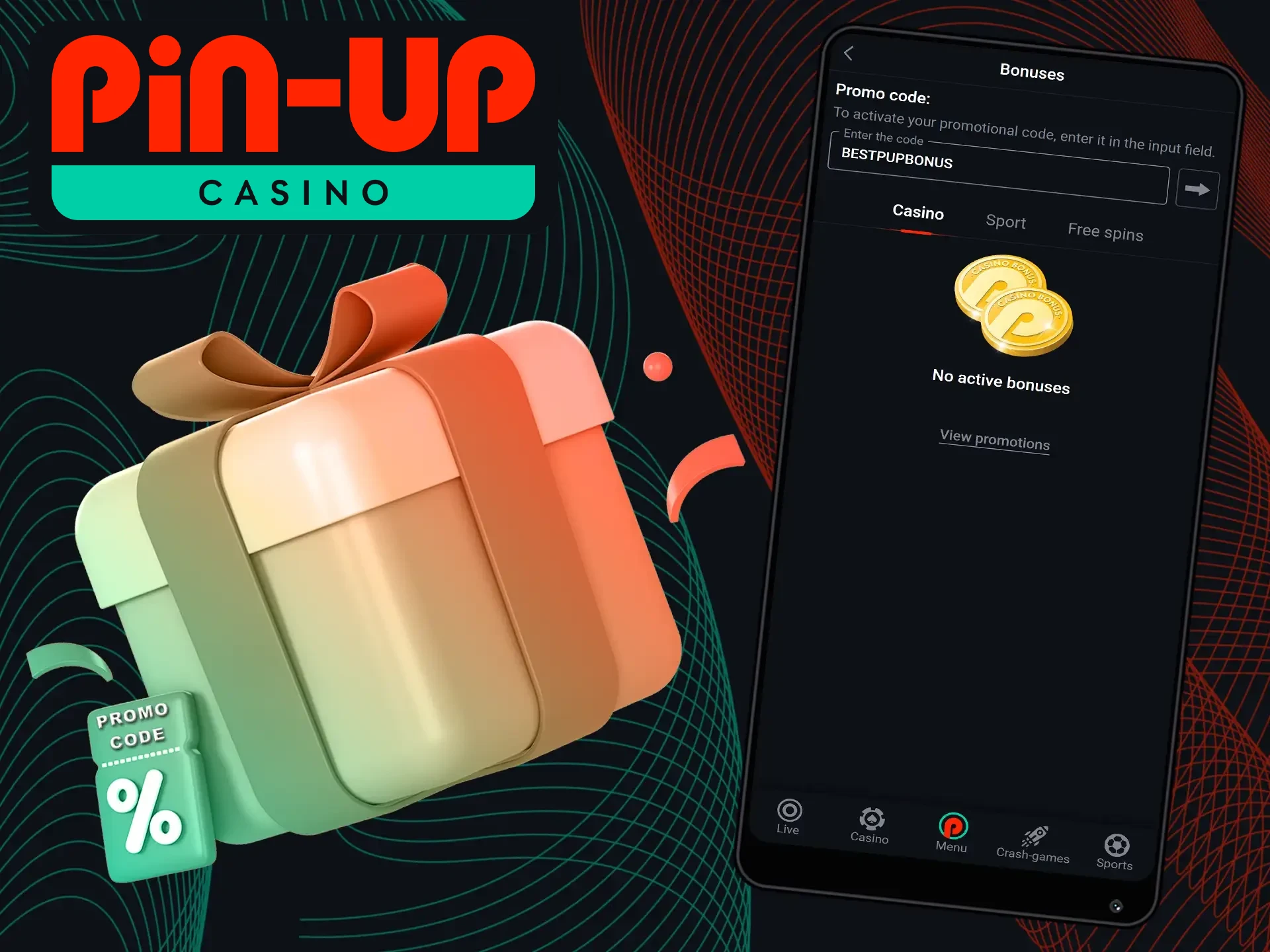 Utilize a special welcome offer at Pin-Up Casino using a promo code.