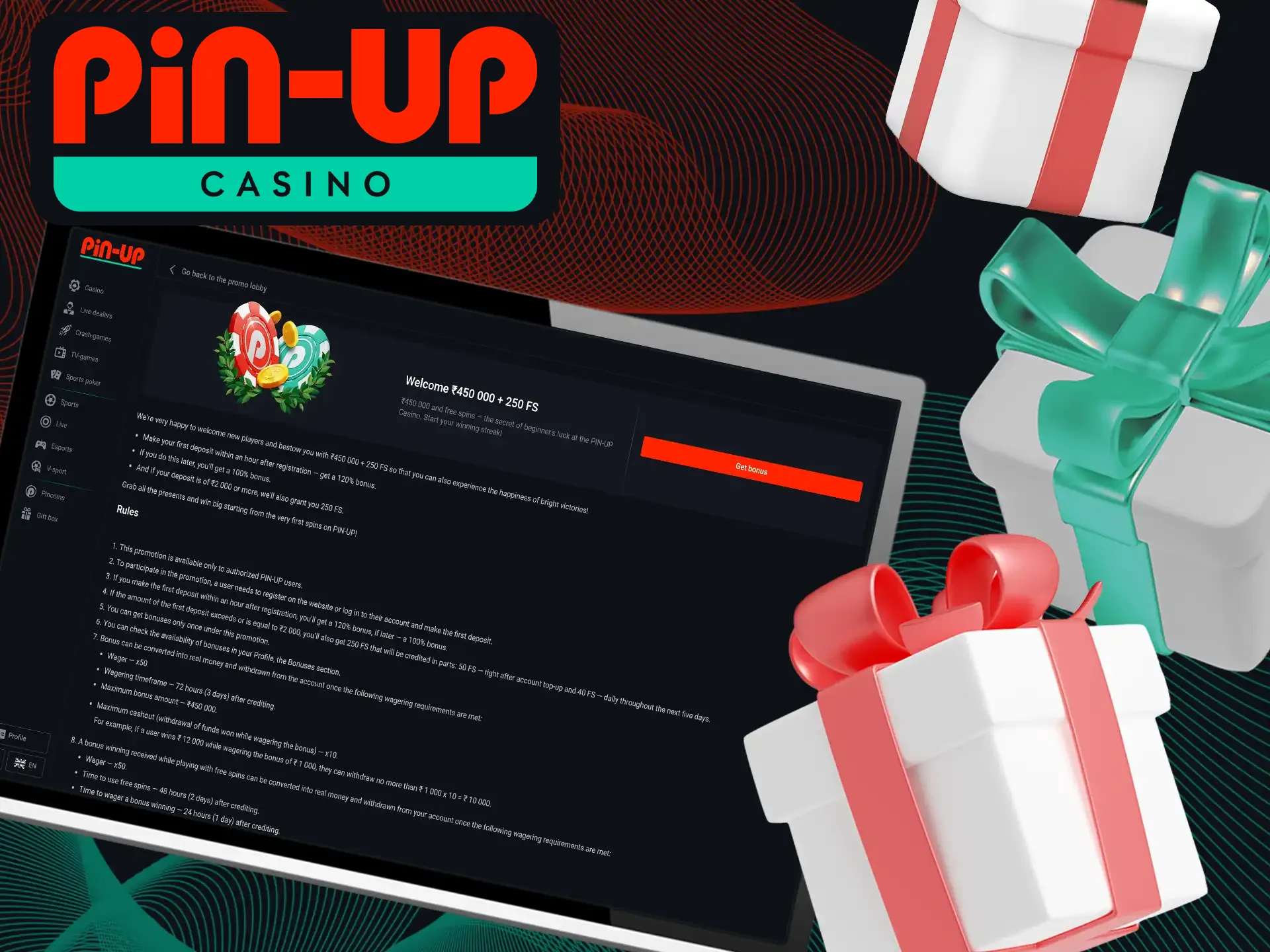 To withdraw your bonus money at Pin-Up Casino, you must first meet the wagering requirements.