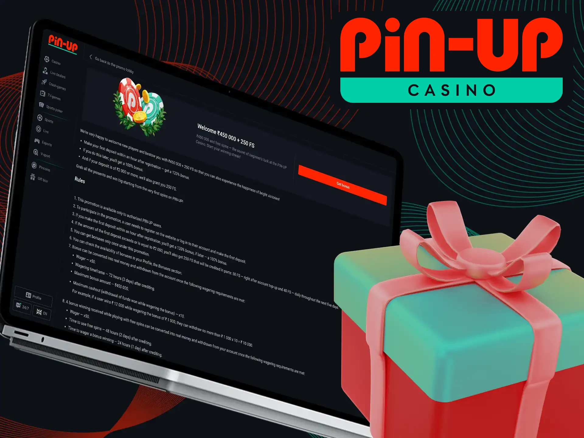 At Pin-Up Casino, we provide a welcome bonus designed to improve your gaming experience!