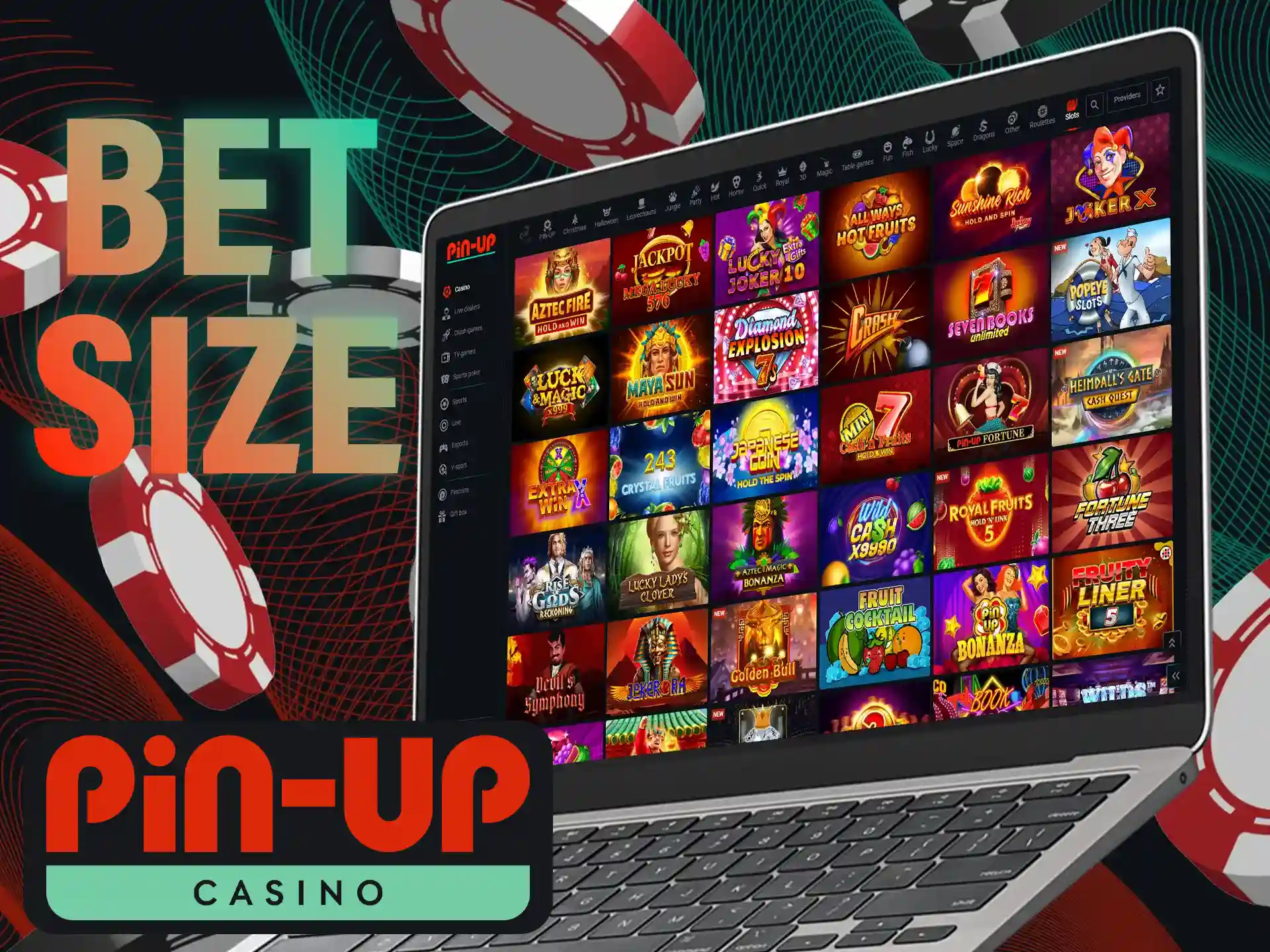 The bet size at Pin-Up Casino refers to the amount you decide to wager for each spin.