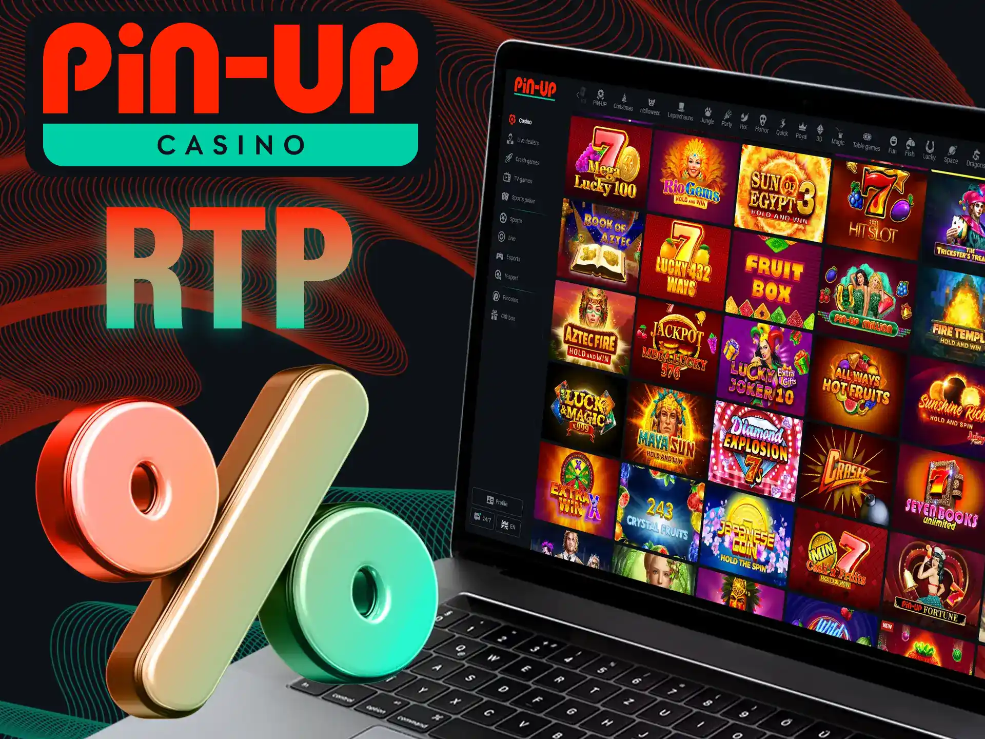 At Pin-Up Casino, you can find a range of slots featuring different RTPs.