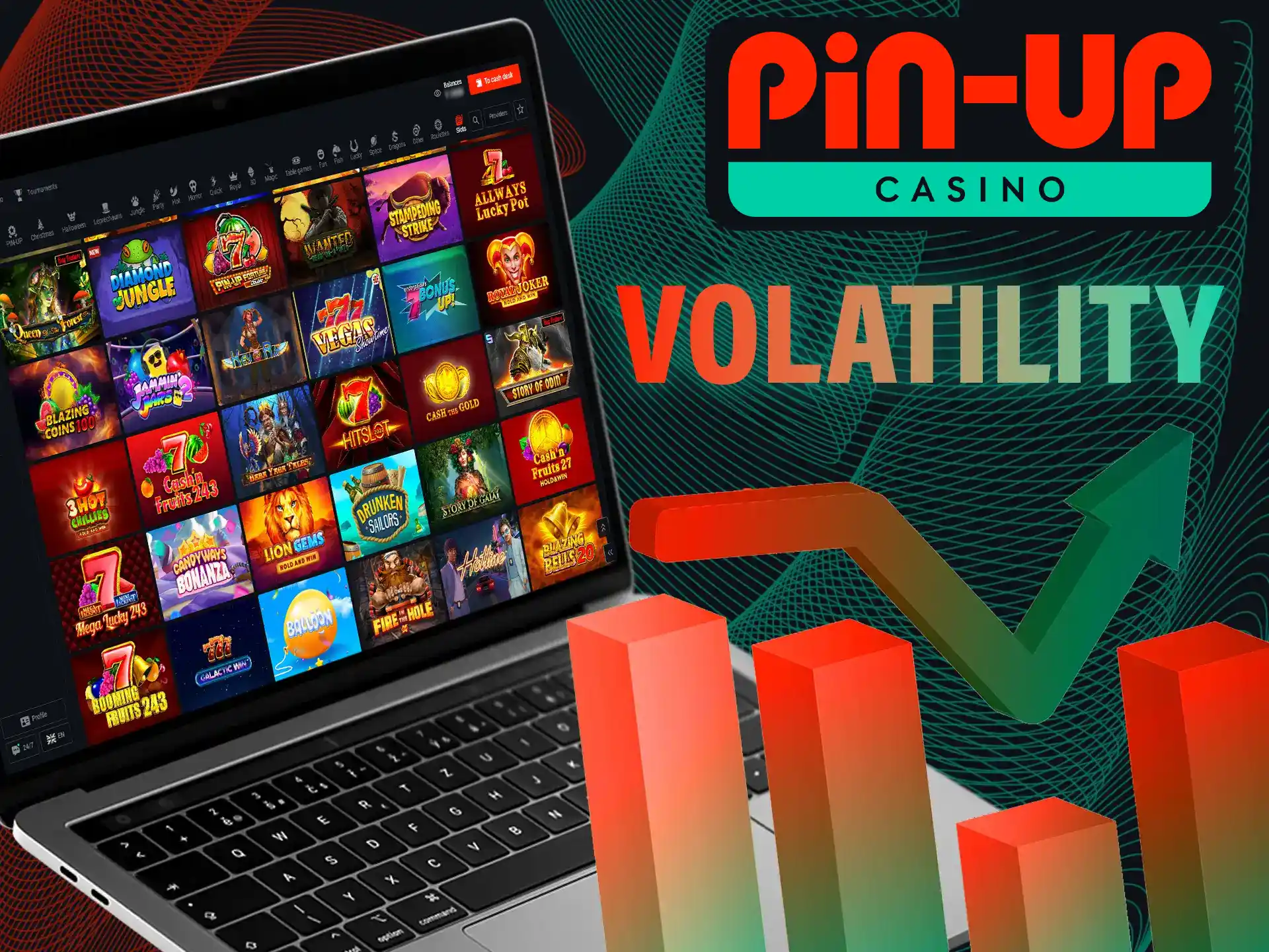 At Pin-Up Casino, you can find a diverse selection of slots, each featuring varying levels of volatility.