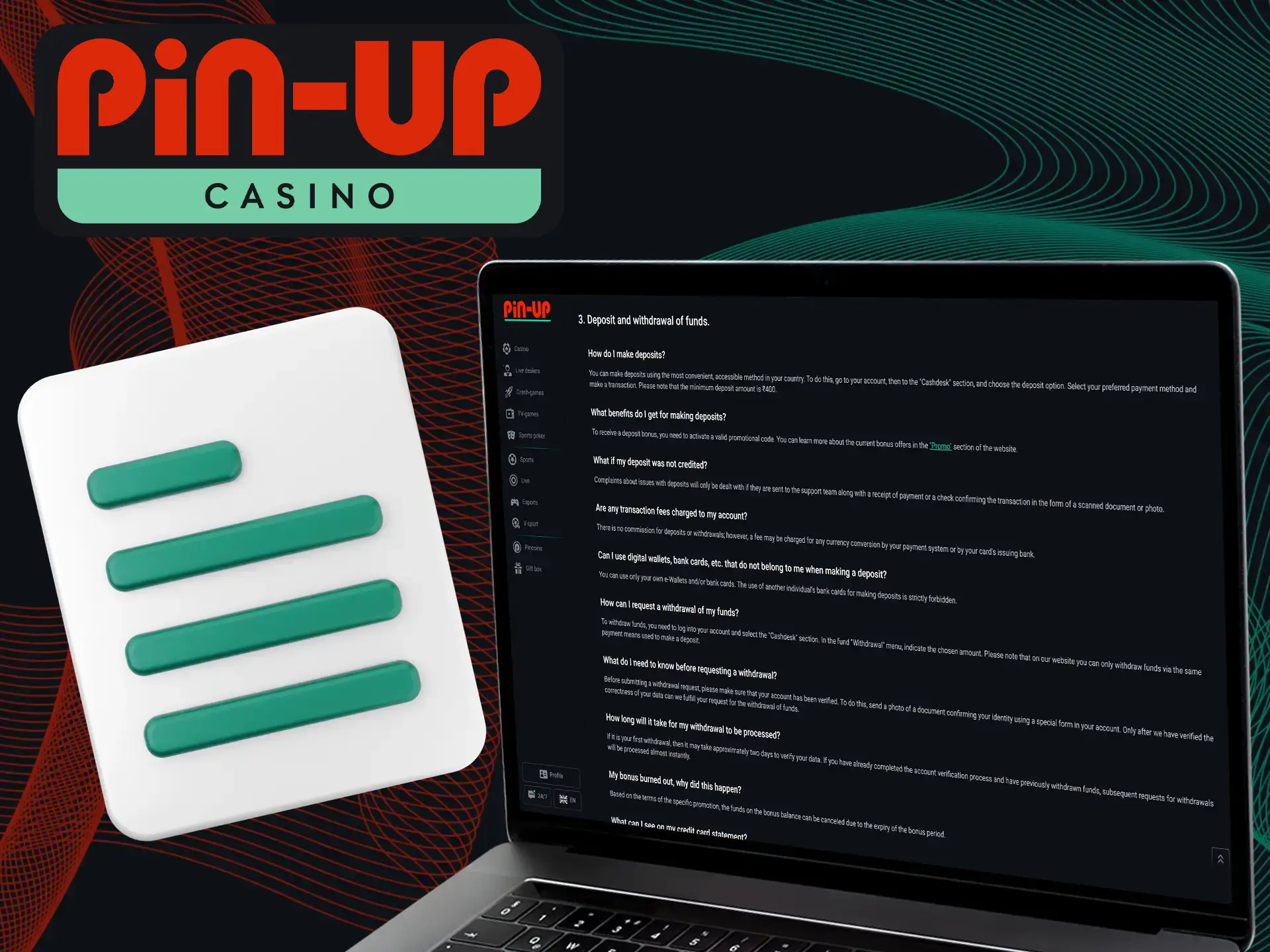 Discover the withdrawal policies of Pin-Up Casino.